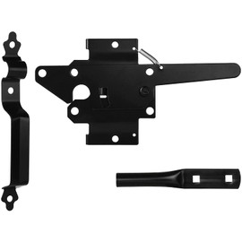 Traditional Post Latch with Handle - Powder Coated Black - Screws Included - DHPLH