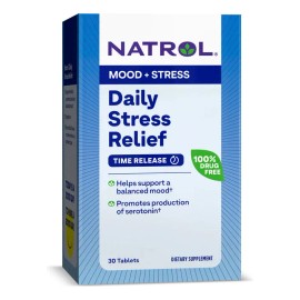 Natrol daily stress relief alivio antiestrés diario 30 tabletas sin sabor