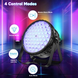Big Dipper 54X4W DJ Light for Stage, RGBW LED Par Light, Stage Lighting with DMX 512 & Sound Activated Mode,Disco Spotlight Wash Uplight for Events Club Church Wedding Gigs (LPC010N-1)