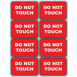 8-Pack - Do Not Touch Safety Vinyl Sign Stickers - Display Notice Dont Touch Label - 80mm x 50mm