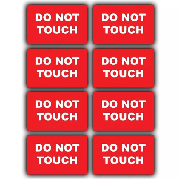 8-Pack - Do Not Touch Safety Vinyl Sign Stickers -