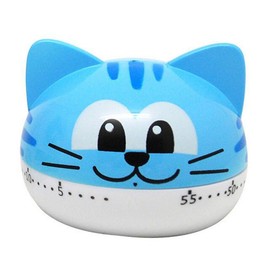 Belons Cute Cat Mechanical Kitchen Timer 55 Minutes Countdown Timer Alarm, Multi-Color