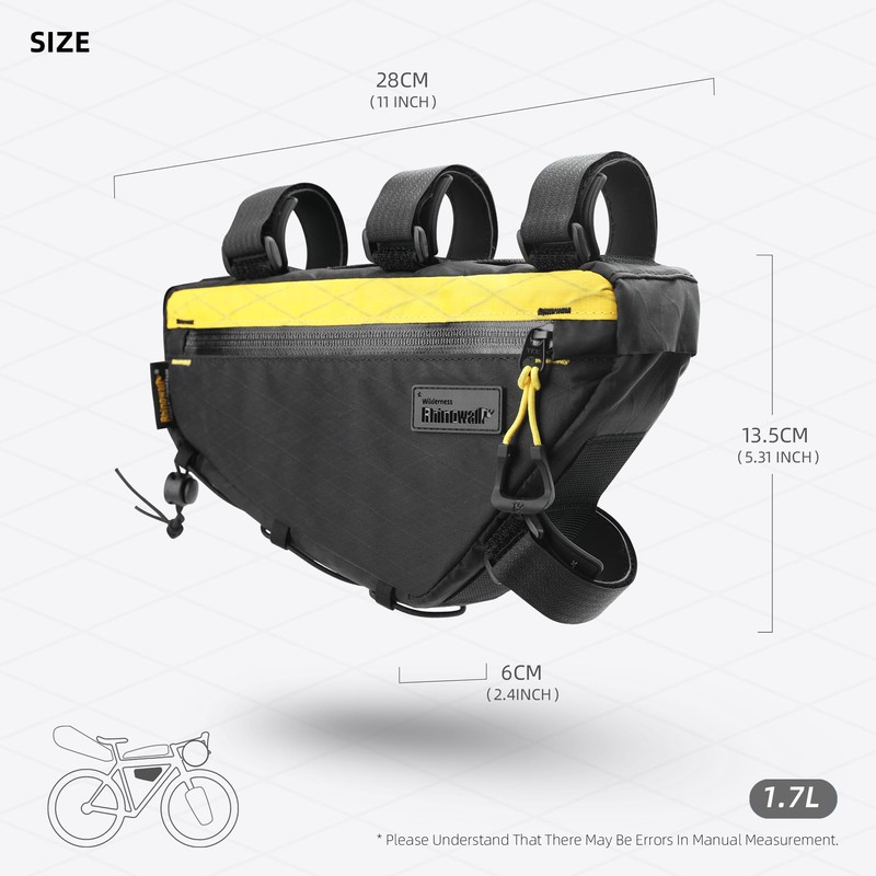 Rhinowalk Bike Frame Bag Waterproof Bike Triangle Bag 1.8L Bicycle