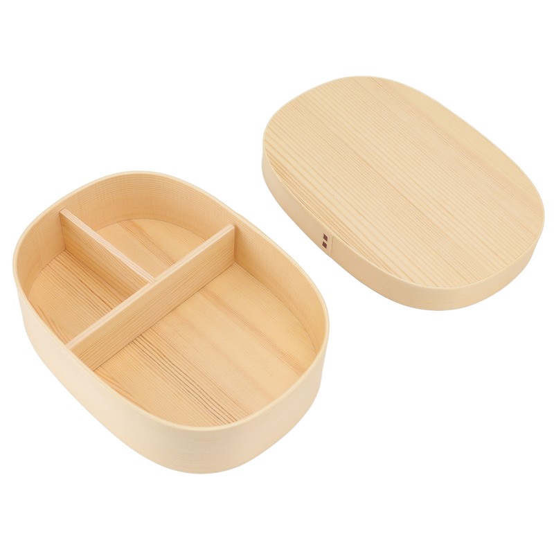 Bento Box Portable Japanese Style Wooden Large Single Layer Removable