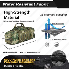 PAIWPHLI Gym Bag Duffle Bags Backpack Travel Duffle Bag with Weekend Overnight Bag for Outdoor Camping Hunting (Woodland, 80L)