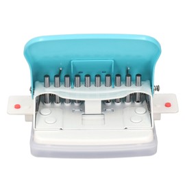 Binding Device, Paper Binding Machine, Coil Book Hole Punch, Hand-Held Portable Spiral Binder A4 A5 A6 A7 Spool Book Round Hole Punch for School and Home, Light Blue