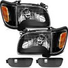 LSAILON Headlight Assembly Replacement Fit 2001-2004 For Toyota Tacoma Black