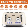 CUSIMAX Toaster 4 Slice, Retro Toaster with Wide Slots for