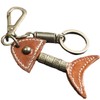 [ワン リミテーション] キーホルダー キーリング レトロ レザー チャーム 魚 骨 おしゃれ