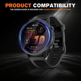 8 Packs Compatible for Garmin Forerunner 570 42mm Screen Protector,Advanced Soft TPU (Non-tempered Glass) High Definition Scratch Resistance without Bubbles