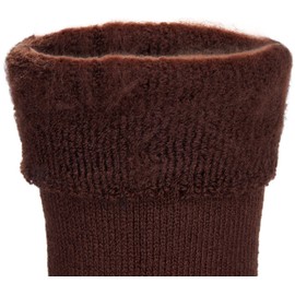 BRUBAKER 2-Pack Heat my Feet Thermal Socks - Warm Feet Socks with Heat Enclosing Insulation Fibers - Size 12.5-14 - Brown