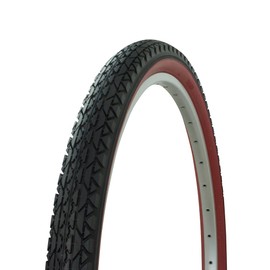 Wanda Diamond Tread Bicycle Tire Red Wall 26 x 2.125, for Beach Cruiser Bikes, Black/Red