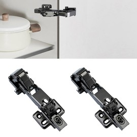 2 Pack Cabinet Door Hinges Full Overlay Soft Close Cabinet Door Hinges 165 Degree Hydraulic Thick Face Frame Hidden Hinge for Furniture Kitchen Showcase Wardrobe
