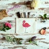 Mr. & Mrs. Panda M Flamingo Classic Make-Up Bag, White,