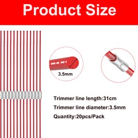 Lyshujli 20pcs F016800181 Replacement Strimmer Line Compatible with Bosch Art 26 Combitrim Grass Trimmer, 31cm long 3.5mm dia Strimmer Wires for Bosch Art 26