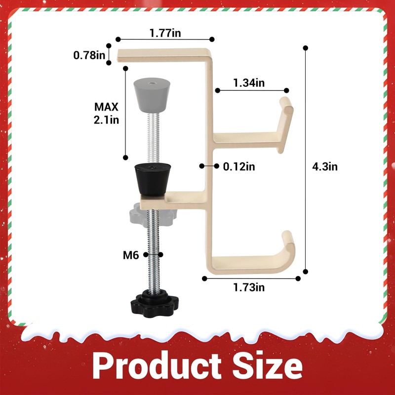 4 Pack Christmas Stocking and Garland Holders with 2 Hooks,