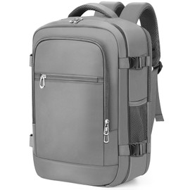 BAHIWOM for Ryanair Cabin Bags 40x20x25 Underseat Travel Backpack Carry-Ons Hand Luggage Cabin Bag Size 20L, Daypack School Office Bag with USB Port, Trolley Sleeve, Anti Theft Pocket (Grey)