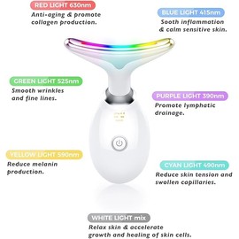 Face Massager,2025 New Upgrade Skin Tightening Anti-Wrinkle Beauty Toning Device,Anti-Aging Neck Eye Massager with 7 Colors 3 Modes,Neck Lifting EMS Massage Face Toning Firming