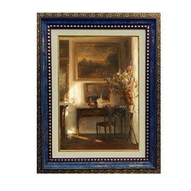 5x7 Vintage Picture Frame Antique Blue – 7x5 Retro Blue Photo Frame with Wall Hooks, Vintage Decor Ornate Design for Home Office Desk Wall Tabletop Display, 13cm x18cm