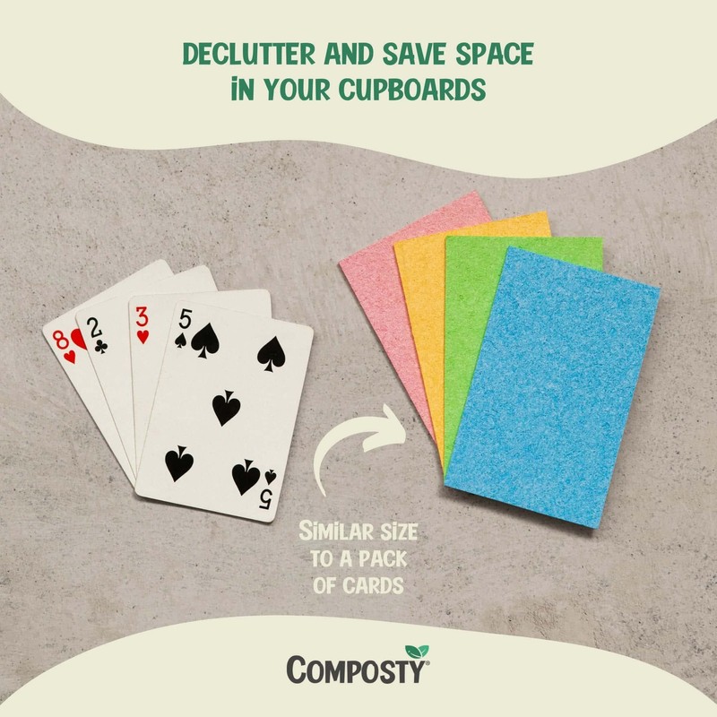 Composty® | 'Pop-Up' Eco Sponges | 6 Pack | Compostable