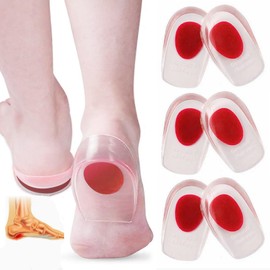 Taloneras de Gel para Mujer Hombre, 3 Pares Plantillas De Gel para Espolones,Plantilla de Gel para Fascitis Plantar, Espolones Óseos y Dolor de Aquiles,Plantilla para Espolón Reutilizables,Cojín Elástico Suave,S