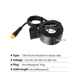Acelerador de Pulgar de Scooter el¡§|ctrico, Acelerador de Acelerador de Dedo de Control de Velocidad E-Bike con Conector a Prueba de Agua para Scooters el¡§|ctricos E-Bike Accesorios de modificaci¨®n de bicicleta el¨¦ctrica