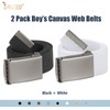 JASGOOD 2 Pack Boy's Canvas Belts Kids Strap Web belts