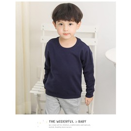 Taigood Children's Jumper for Boys Cotton Sweatshirt Long Sleeve T Shirts Pullover Autumn Winter Age 1-7 Years - navy blue