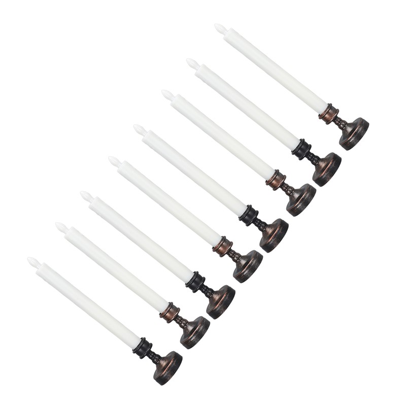 8PCS LED Taper Candle Flameless Window Candle Remote Control Warm