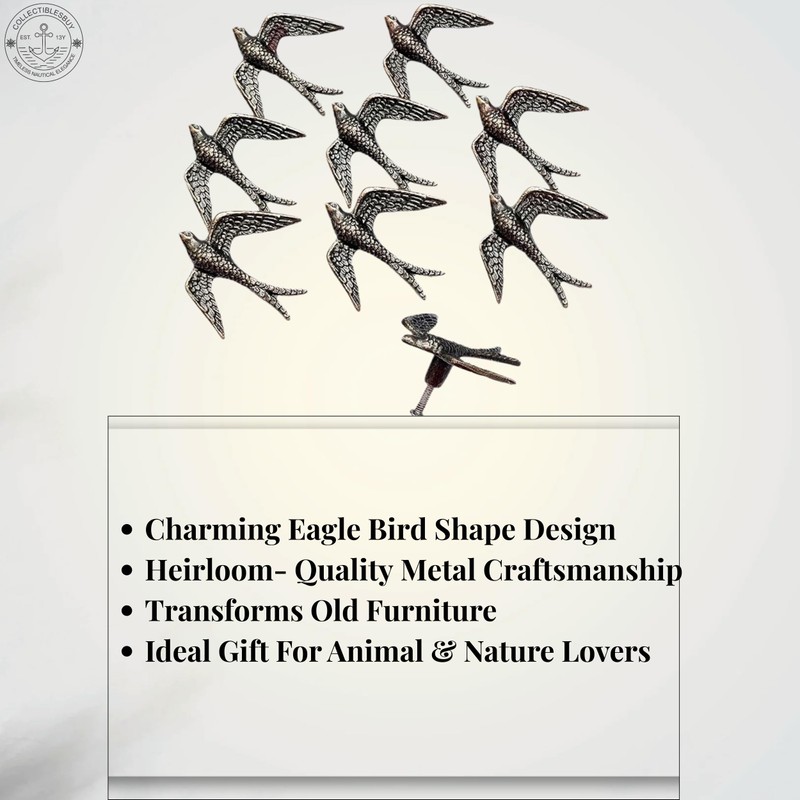 Antique Brass Eagle Drawer Knobs Vintage Bird Handles Decorative Metal