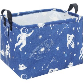 NTAOHAMPER Rectangular Storage Basket,Collapsible Gift Basket with Handles,Kids Toys/Books Box,Room Decor(Universe)