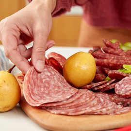 Olli Salumeria, Pre-Sliced Salami, Sopressata - With Whole Black Peppercorn and Garlic (4 oz, 3 Pack)