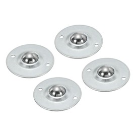 PATIKIL Roller Ball Transfer Bearing 1", 4 Pack Load 55lbs Disc Flange Mounted Carbon Steel Rotation Caster Unit for Conveyor Roller Stand Transmission