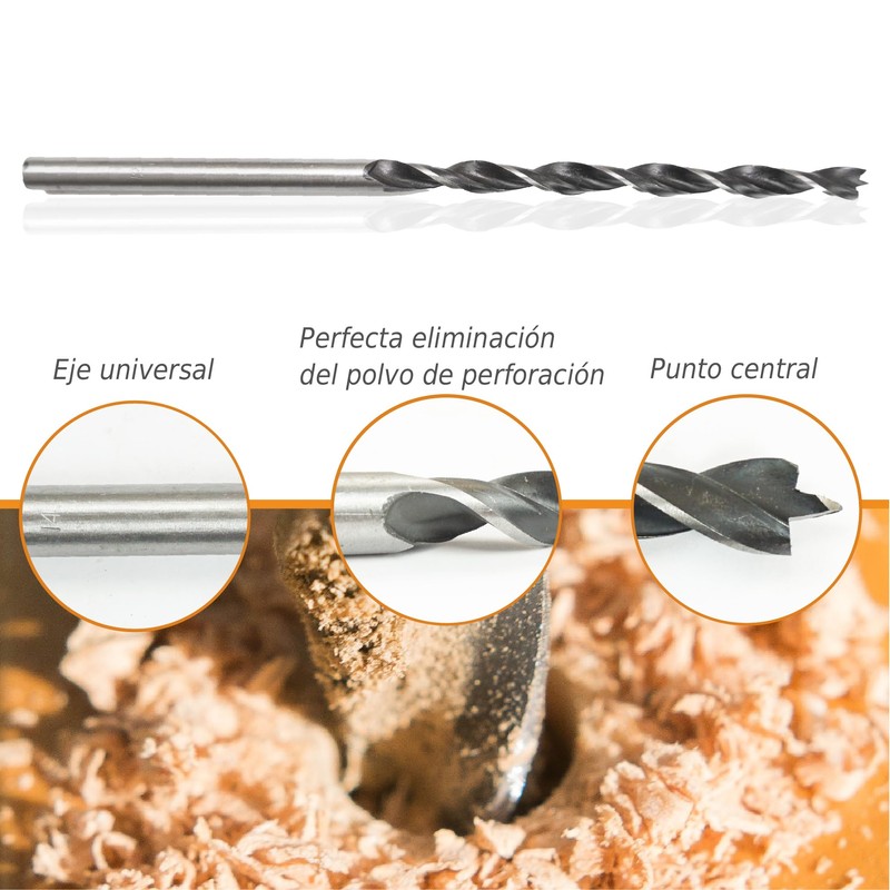 Wood drill bit set, for drills, 30 cm long