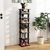 Byroce 7 Tiers Vertical Shoe Rack, Wooden Slim Shoe Storage