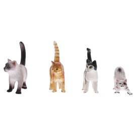 NUOBESTY Miniature Cat Figurines, Mini Resin Cat Model Ornaments Moss Landscape Simulation Cat Craft for DIY Dollhouse Desktop Decoration 4pcs