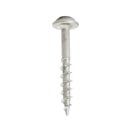 100 Pack Rok Hardware #8 x 1-1/4" Pocket Hole Deck Screws Square Drive Round Washer Head Wood Deep Coarse