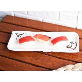 Ebros Gift Pack Of 6 Eggplant With Zen Swirl Wavy Appetizer Meat Skewers Sushi Long Plates
