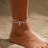 Tasiso Initial Ankle Bracelets for Women，Layered Waterproof Silver Anklet for