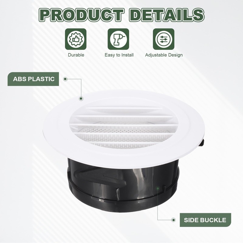 PATIKIL 3 Inch Round Air Vent Cover, 2 Pack ABS