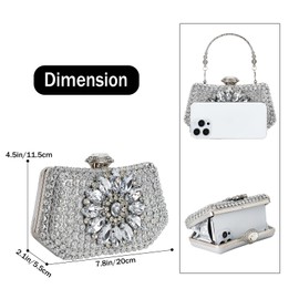COAIMANEY Womens Sparkly Rhinestone Glitter Clutch Purse Evening Handbag Shoulder Bag for Wedding Party Prom