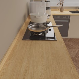HOLOMEY Light Wood Contact Paper for Countertops Cabinets 16x78 inch Matte Thick Wooden Peel and Stick Wallpaper Waterproof Removable Self-Adhesive Wood Vinyl Wrap for Table Desk Furniture Decorative
