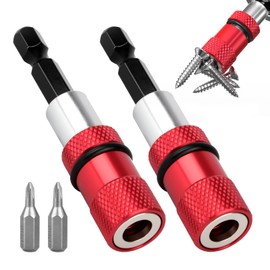 Pack of 2 Magnetic Bit Holder Quick Change Drywall Bit 1/4 Inch 66 mm Hex Shank Adjustable with PH2 Drywall Screwdriver Depth Adjustable Quick Changer for Drills Impact Wrench