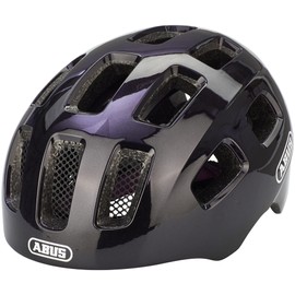 ABUS Youn-I 2.0 bike helmet - with light for children, teenagers and young adults - for girls and boys - black / purple, size S