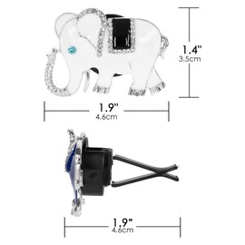 CAIRIAC Cute Elephant Car Diffuser Vent Clip, Bling Rhinestone Car Interior Decor Accessories, Air Freshener Clips for Cars, Cute Animal Car Aromatherapy Clips for Women Men (2Pcs, Blue + White)