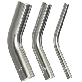 45mm (1.75 Inch) OD Stainless Steel 304 Pipe Fitting 45 Degree Elbow Exhaust - 150mm (6 Inch) Long Legs