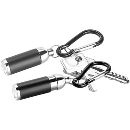 PEARL Set of 2 Mini Focusable Flashlights with Keychain
