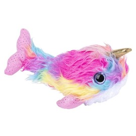 Tribello Rainbow Narwhal Stuffed Animal Bright Colors Furry Narwhal Plush Unicorn Toy for Kids Boys or Girls - 10” Inch