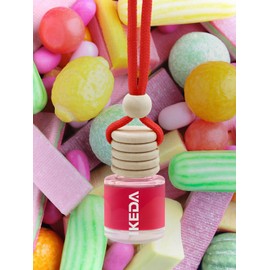 Ikeda Car Scent: Hanging Car Air Freshener | 10ml Round Hanging Car Decoration | With Vent Clip | For Car Home | 1 Piece (10ml Round x 1 Piece, Bubblegum)