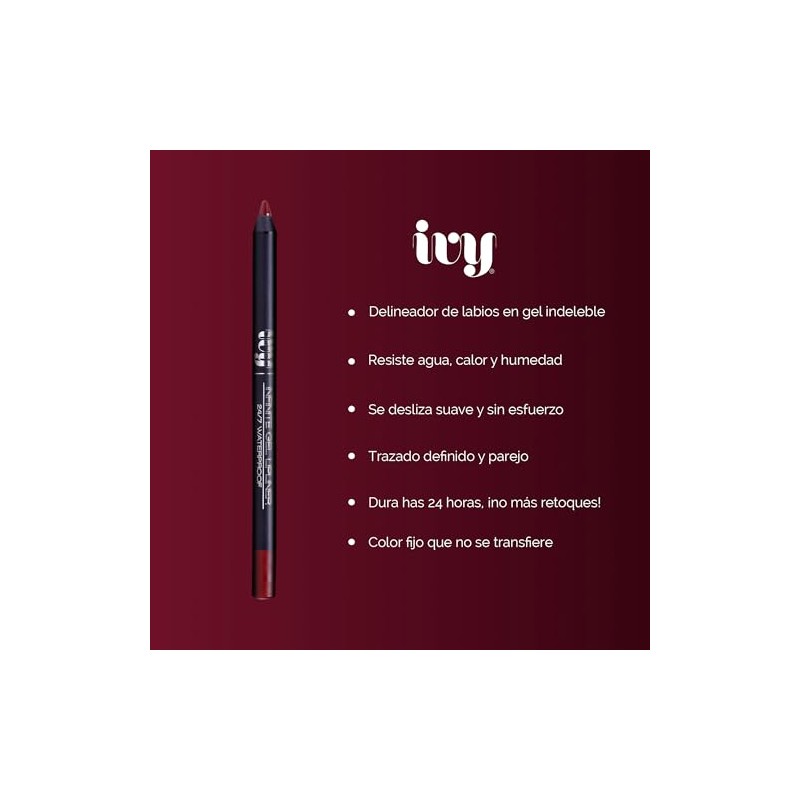 Set Labial Mate Bissu Delineadores Labios Ivy Lapices Infinite Gel
